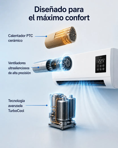 ClimaDuo diseñado para el máximo confort: calentador PTC y ventiladores silenciosos